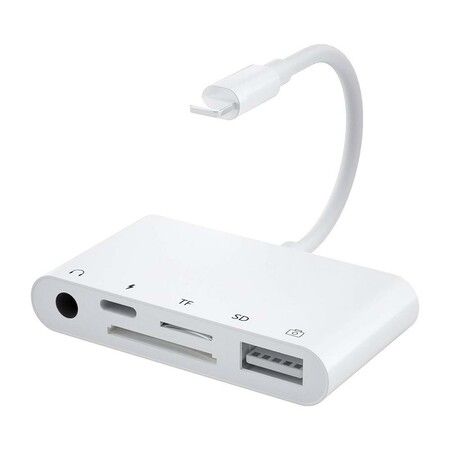 iPhone SD Card Reader Apple Camera Adapter: Lightning to 5-in-1 Camera Connection Kit for iOS 9.2-16+