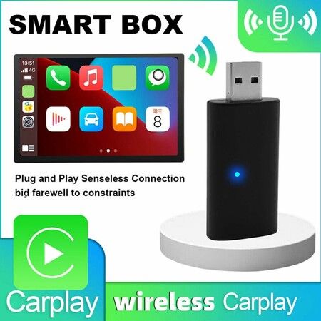 Wireless CarPlay Dongle for iOS Phones (iOS 10.0+): Seamless Connection with OEM Wired CarPlay,Plug and Play,Compact Design