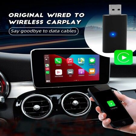 Wireless CarPlay Dongle for iOS Phones (iOS 10.0+): Seamless Connection with OEM Wired CarPlay,Plug and Play,Compact Design