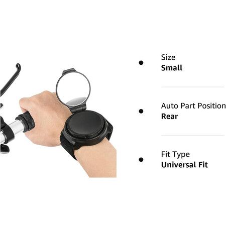 360° Vision for Cyclists: Adjustable Bike Mirror with Wristband for Unmatched Rear Visibility