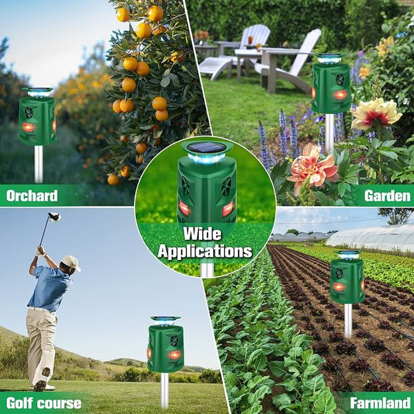 360° Solar Ultrasonic Animal Repeller for  gardens, yards, and farms