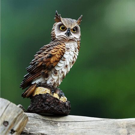 Adorable Resin Owl Statue for Outdoor Garden and Patio Decoration(17X10X7.5CM)