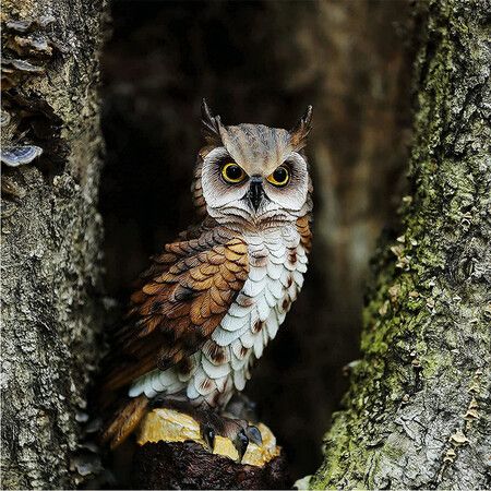 Adorable Resin Owl Statue for Outdoor Garden and Patio Decoration(17X10X7.5CM)