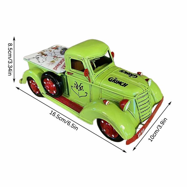Vintage Green Christmas Farm Truck - Festive Holiday Decoration