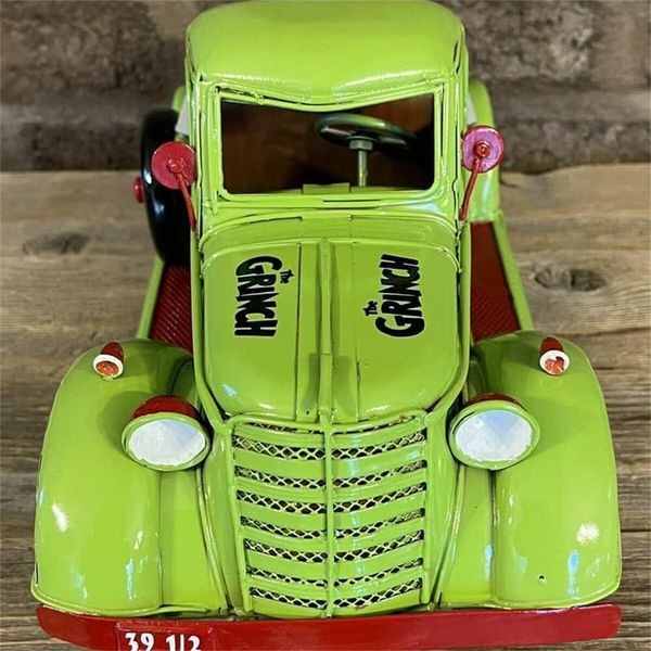 Vintage Green Christmas Farm Truck - Festive Holiday Decoration