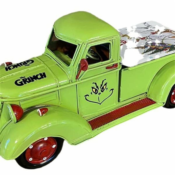 Vintage Green Christmas Farm Truck - Festive Holiday Decoration