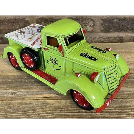 Vintage Green Christmas Farm Truck - Festive Holiday Decoration