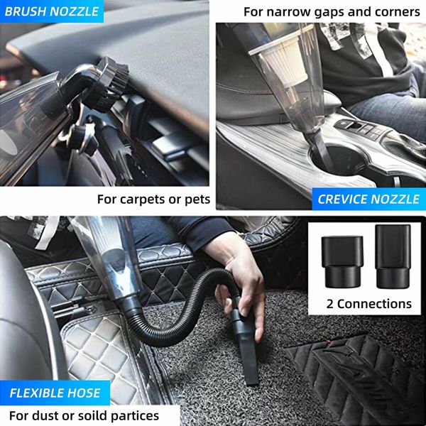 120W 4000Pa Handheld Cordless Car Vacuum: Rechargeable Wet/Dry Handheld Vacuum for Cars