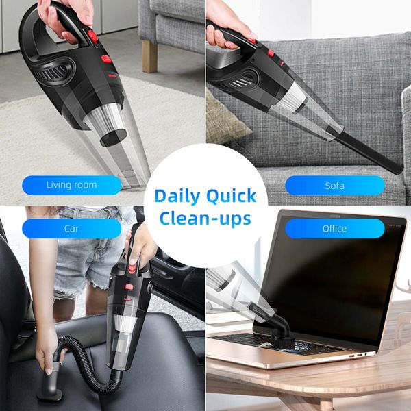 120W 4000Pa Handheld Cordless Car Vacuum: Rechargeable Wet/Dry Handheld Vacuum for Cars