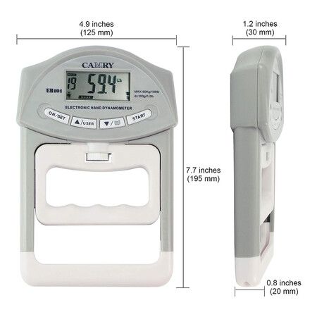 Digital Hand Dynamometer for Accurate Strength Assessment Auto Capturing 198 Lbs / 90 Kgs