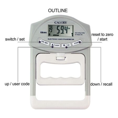 Digital Hand Dynamometer for Accurate Strength Assessment Auto Capturing 198 Lbs / 90 Kgs