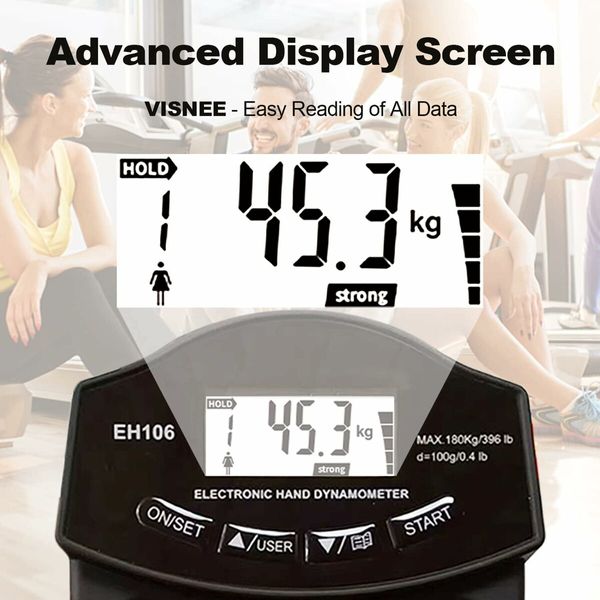 Digital Hand Dynamometer for Accurate Grip Strength Assessment Auto Capturing 396lb/180Kg