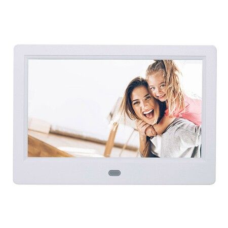 7-Inch Digital Picture Frame with USB and TF Card Compatibility for Effortless Display (White)