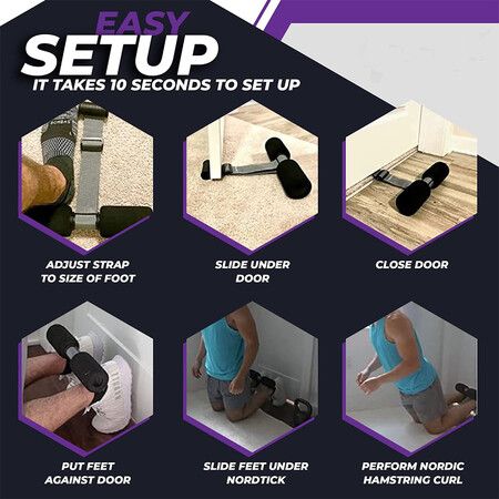 Nord Stick Hamstring Curl Set: Portable Home Gym for Leg Workouts, Set Up in Seconds