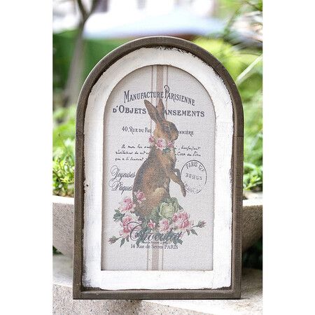 Elegant Arch Window Frame French Charming Country Wall Decor, Rabbit Wall Decor 30 x 20 cm