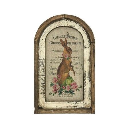 Elegant Arch Window Frame French Charming Country Wall Decor, Rabbit Wall Decor 30 x 20 cm