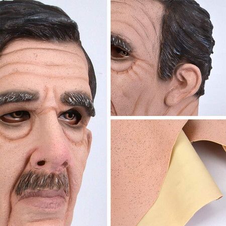 Transform into a Creepy Old Man with Halloween Natural Latex Mask - Realistic Wrinkled Face and Soft Human-Like Texture for a Hauntingly Convincing Costume