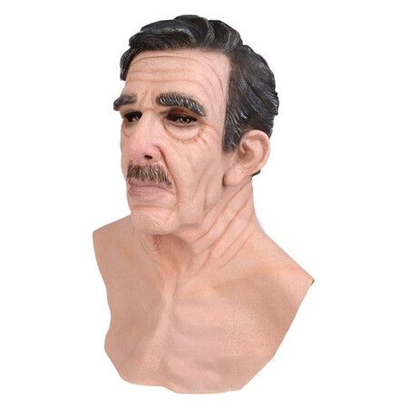 Transform into a Creepy Old Man with Halloween Natural Latex Mask - Realistic Wrinkled Face and Soft Human-Like Texture for a Hauntingly Convincing Costume