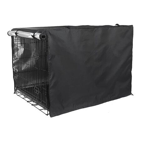 36" Waterproof Double-Door Dog Crate Cover with Air Vent Window for Indoor Dog Kennel