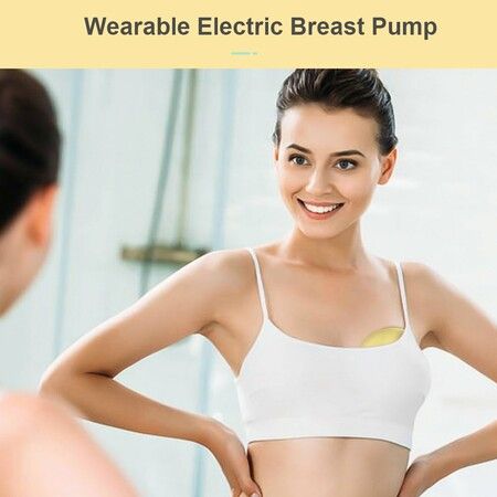 Hands-Free Real Bubee Wearable Breast Pump: Electric Pump for Breastfeeding (Yellow)