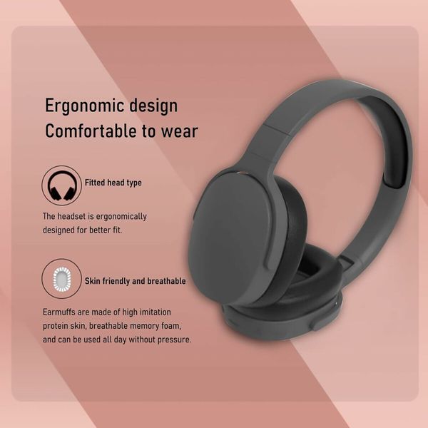 Bluetooth Headphones Active Noise Canceling with Microphone for Sports, Office, and Home