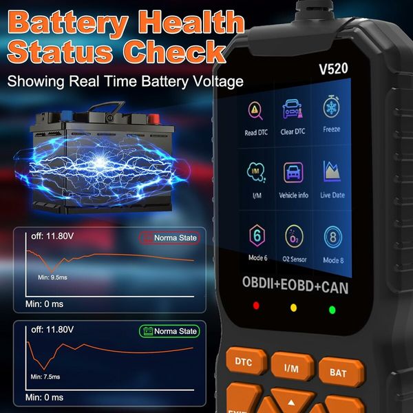 V520 Car Code Reader - OBD2 Diagnostic Scanner for All OBDII Vehicles 1996 and Newer