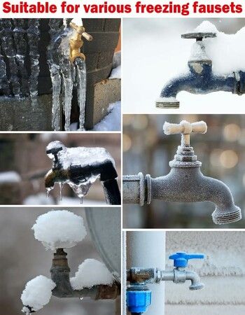 4-Pack Blue Waterproof Faucet Covers - Thick Reusable Winter Freeze Protection for Outdoors