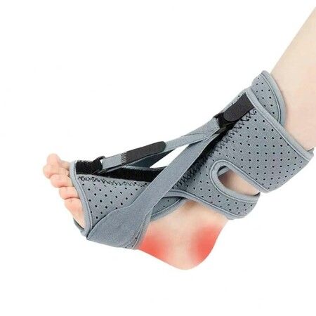 Plantar Fasciitis Night Splint with 3 Adjustable Straps for Brace,Achilles Tendonitis and Foot Drop Relief (Grey)