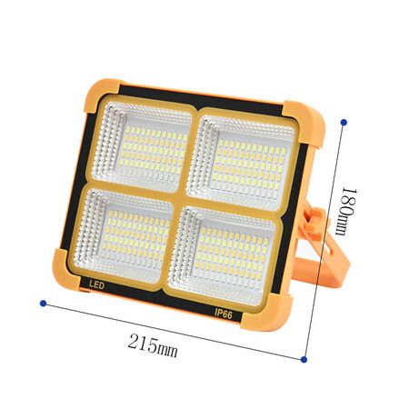 Solar-Powered 1500W Camping Floodlight, Rechargeable Battery for Garage, Emergency, and Car Repair Needs