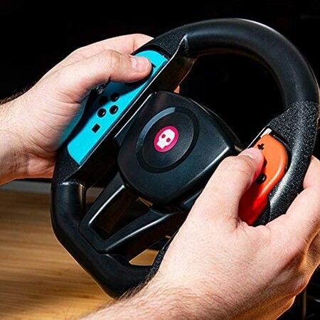 Steering Wheel Attachment for Switch: Enhance Your Racing Experience with Precision Control and Tabletop Stability (Black)