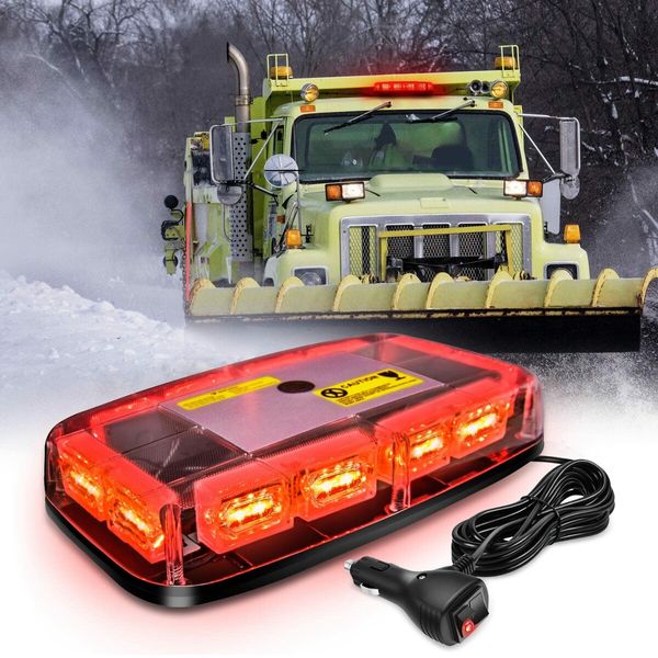 12 Inch 48 LED Strobe Hazard Light Magnetic Emergency Warning Lights for 12V 24V Vehicles (Cars,Trucks,Tractors,Snow Plows,Construction)