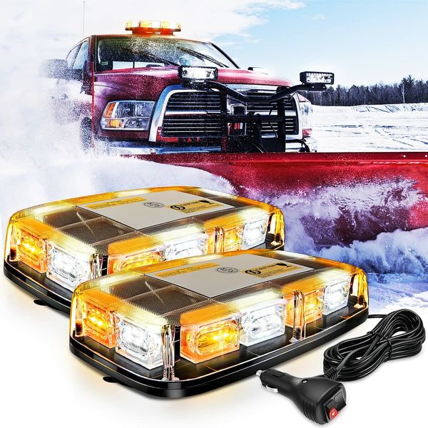 12" Magnetic 48 LED Strobe Flashing Lights for Emergency Vehicles Trucks Tractors