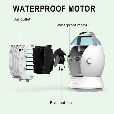 Air Conditioner Desk Mini Portable Fan Humidifier Misting 3 Speeds LED Light Quiet Evaporative Cooler for Home Office Room