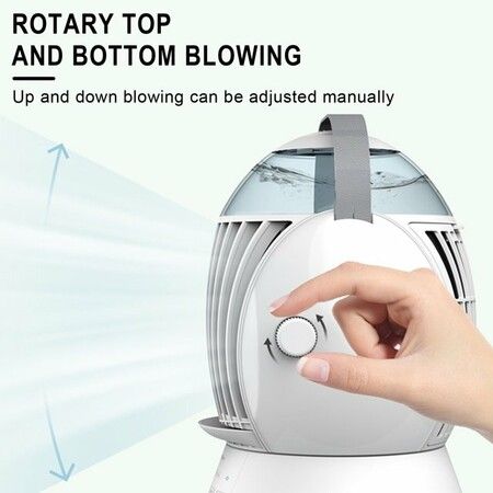 Air Conditioner Desk Mini Portable Fan Humidifier Misting 3 Speeds LED Light Quiet Evaporative Cooler for Home Office Room