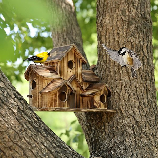 Wooden Bird House Shelter for Outdoor Hanging: Cozy Shelter for Your Feathered Friends