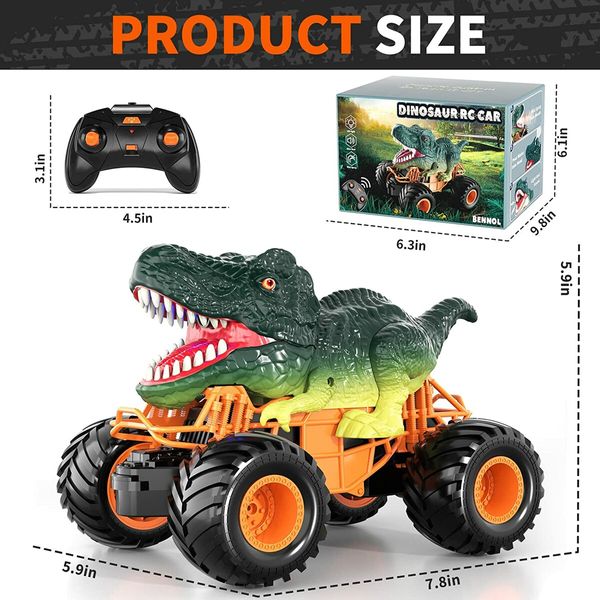 Remote Control Car Toys for Kids Boys: 2.4GHz RC Car with Light, Sound, Spray, for Indoor and Outdoor All-Terrain Play