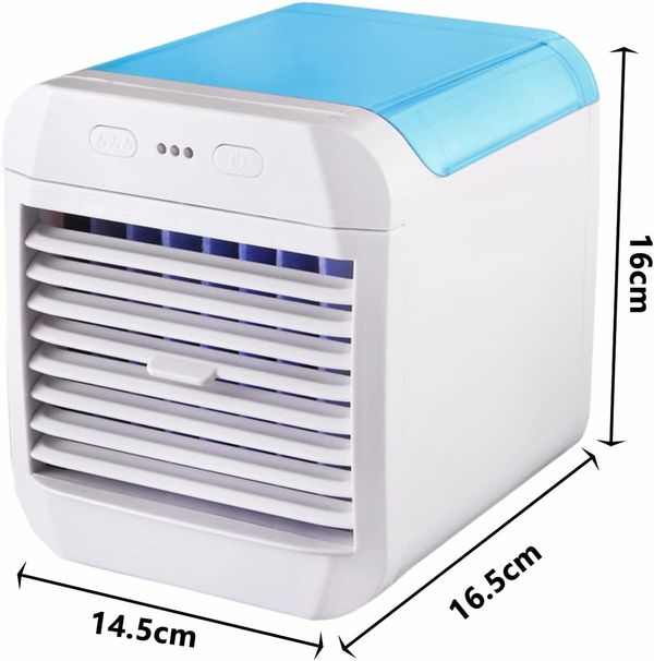 Portable Air Cooler: Instant Cool and Humidity with Bladeless Fan for Quiet Room or Office (3 Speeds)