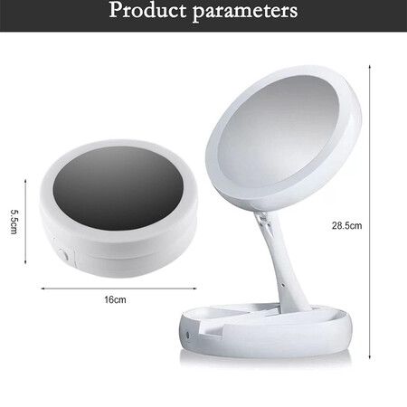 Makeup Vanity Mirror with 10x Magnification: USB Rechargeable for Tabletops