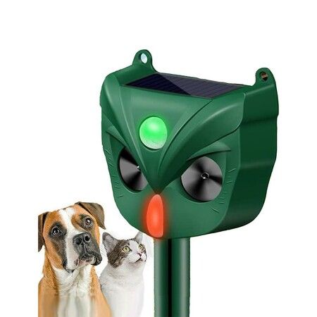 5-Mode Solar Ultrasonic Animal Deterrent Device with Motion Sensor for Gardens, Farms, Yards