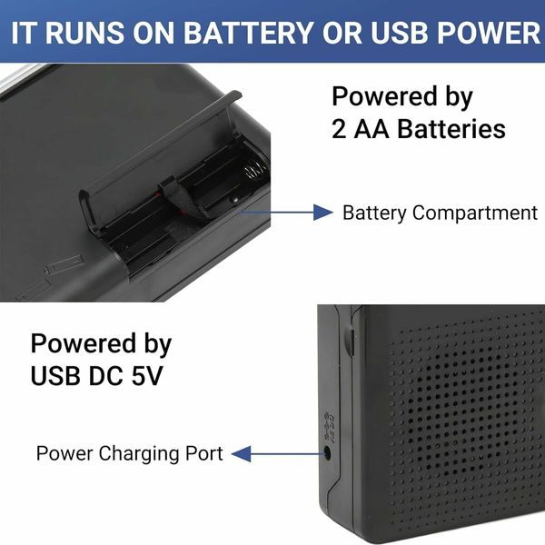 Portable Walkman Cassette Tape Player with AM/FM Radio and Recording, Compact & lightweight for ultimate convenience