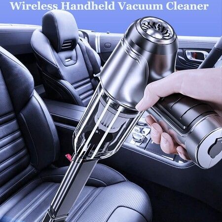 Powerful and Versatile Handheld Wireless Car Vacuum Cleaner with Brushless Motor for Easy Cleaning in Vehicles, Homes, and Offices (Grey)