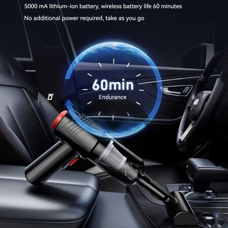 Powerful 4000mAh Wireless Car Vacuum Cleaner-Experience Unmatched Suction Power,Quiet Operation for a Spotless Car & Home