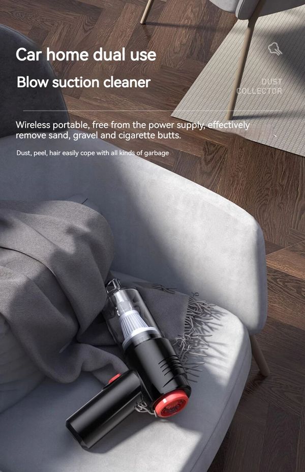 Powerful 4000mAh Wireless Car Vacuum Cleaner-Experience Unmatched Suction Power,Quiet Operation for a Spotless Car & Home