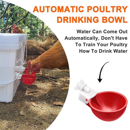 Automatic Chicken Water Feeders with Saw for Buckets and Boxes(5-Pack) - Perfect for Poultry, Ducks, Geese, Turkeys, and Bunnies