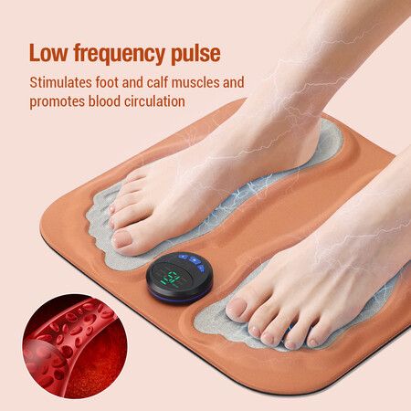 USB Rechargeable 3D EMS Foot Massager Pad with Automatic Calf and Foot Massage