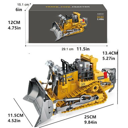 1:24 RC Remote Control Excavator and Bulldozer Toys: Gift for Engineering Vehicle Enthusiasts