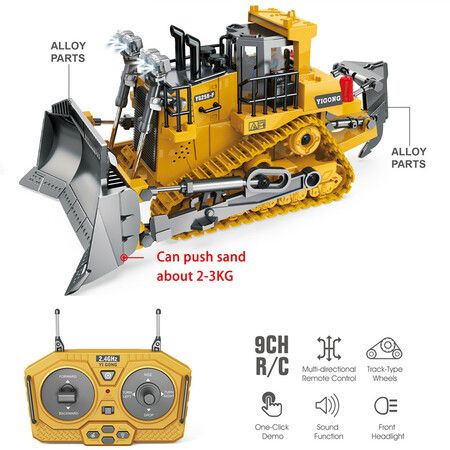 1:24 RC Remote Control Excavator and Bulldozer Toys: Gift for Engineering Vehicle Enthusiasts