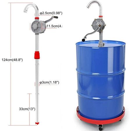 55-Gallon Drum Pump for Diesel and Kerosene - Adjustable Length Fuel Transfer Pump with Aluminum Alloy Construction