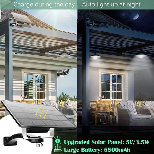 IP65 Waterproof Double Head Solar Pendant Lights for Indoor and Outdoor Use: Perfect for Gazebos and Storage Areas