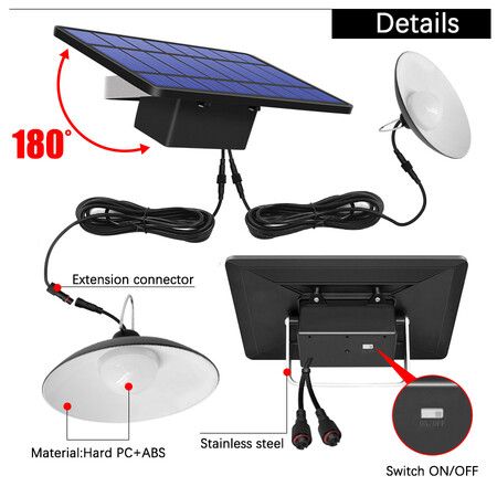 IP65 Waterproof Double Head Solar Pendant Lights for Indoor and Outdoor Use: Perfect for Gazebos and Storage Areas